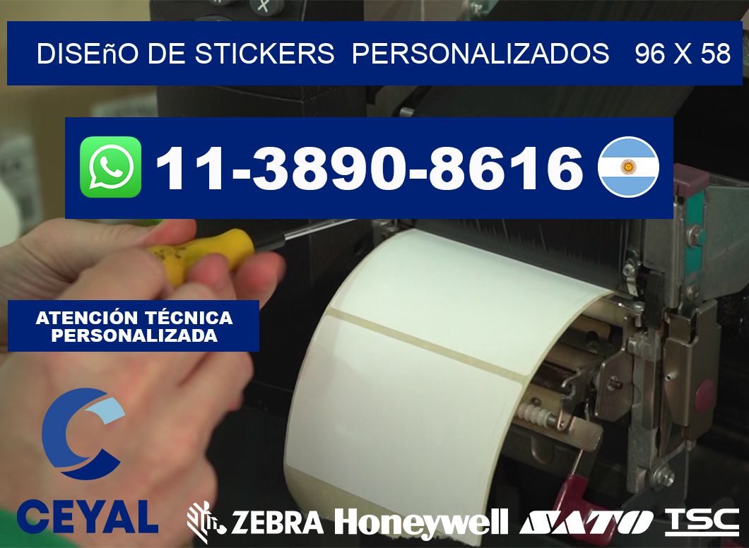 diseño de stickers personalizados 96 x 58
