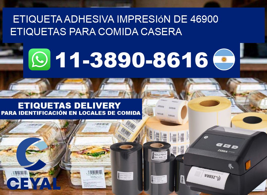 etiqueta adhesiva impresión de 46900 etiquetas para comida casera
