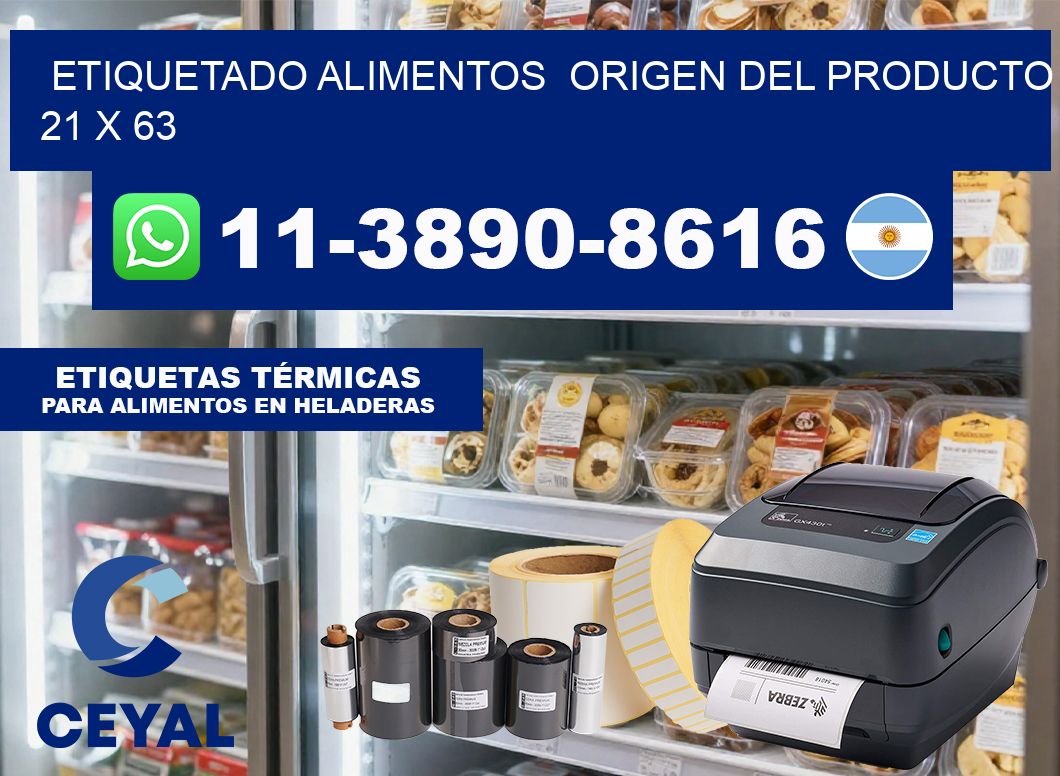 etiquetado alimentos  Origen del producto 21 x 63