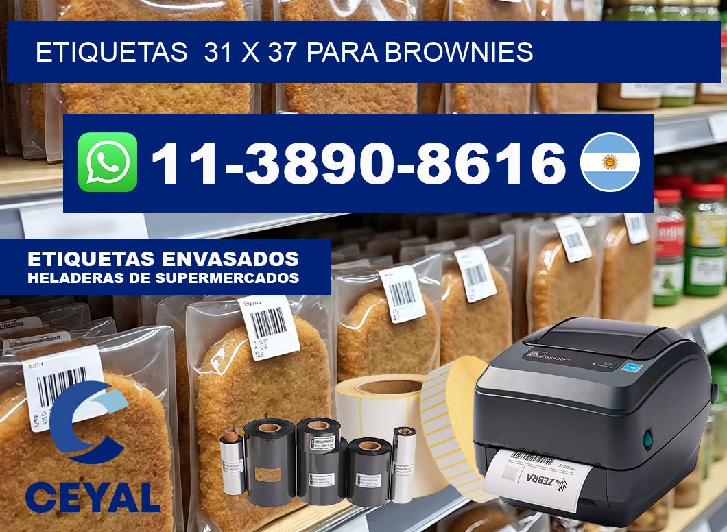 etiquetas  31 x 37 para Brownies