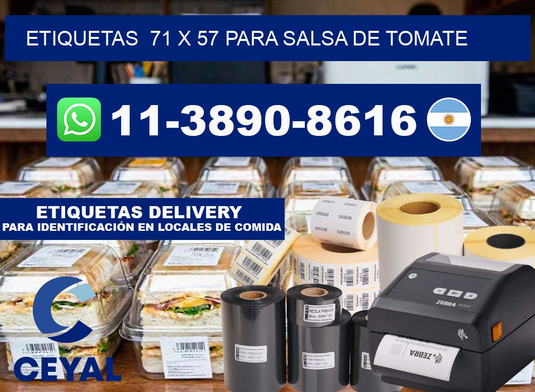 etiquetas  71 x 57 para Salsa de tomate