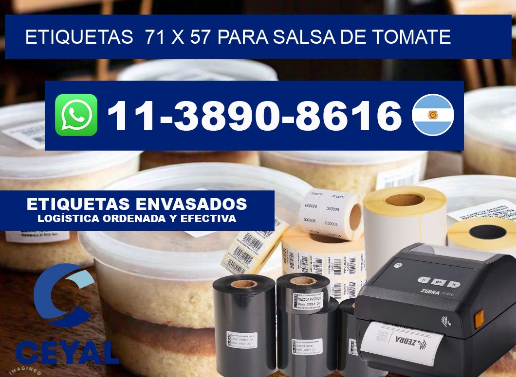 etiquetas  71 x 57 para Salsa de tomate