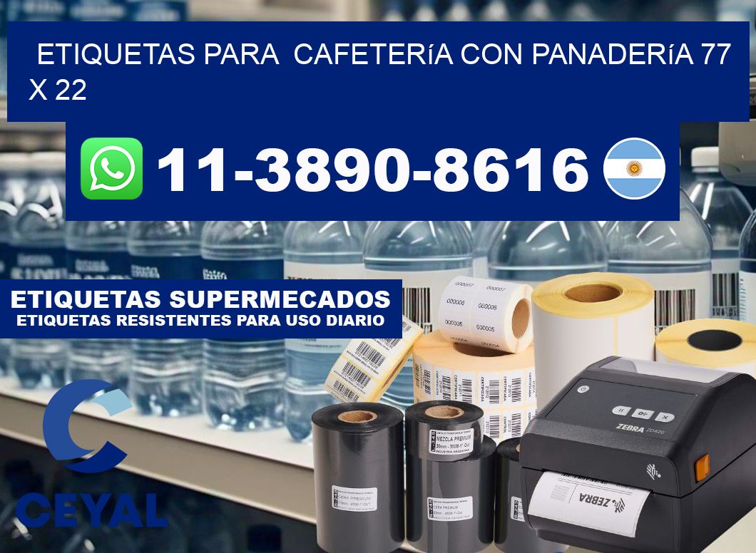 etiquetas para Cafetería con panadería 77 x 22