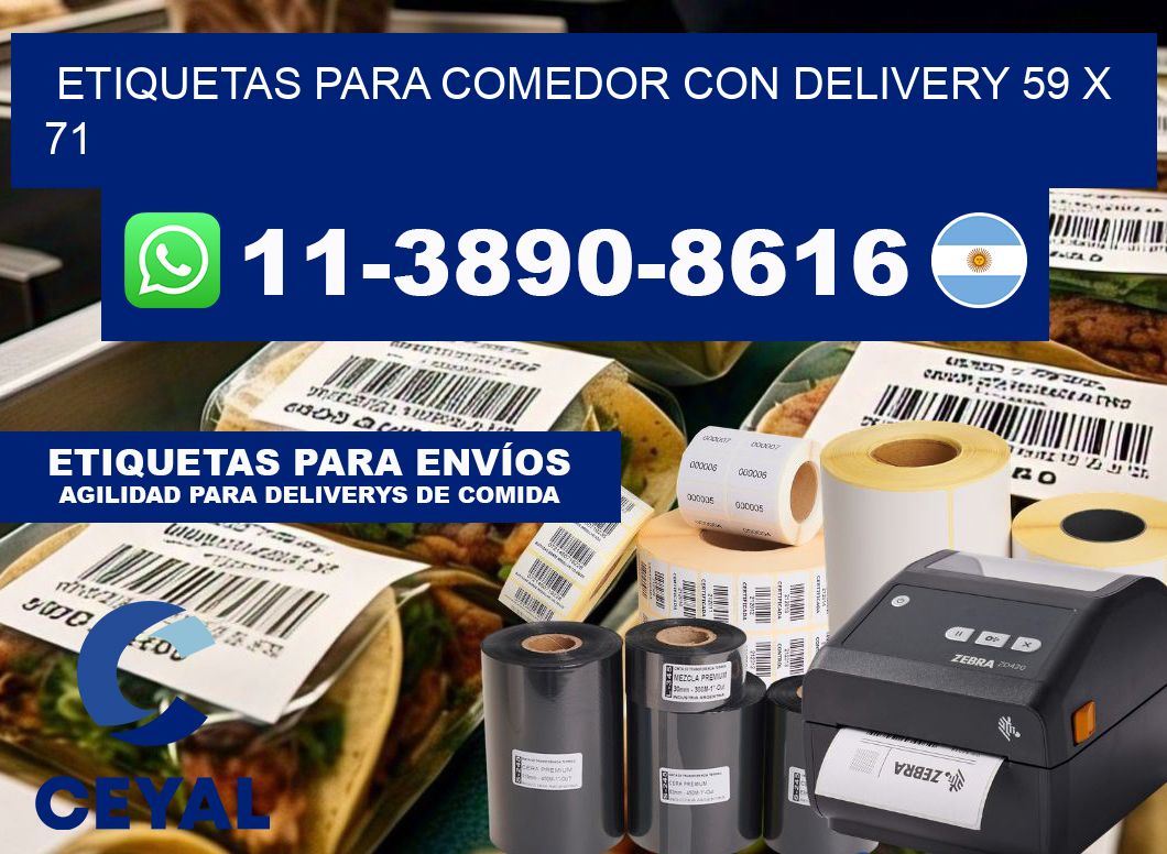 etiquetas para Comedor con delivery 59 x 71