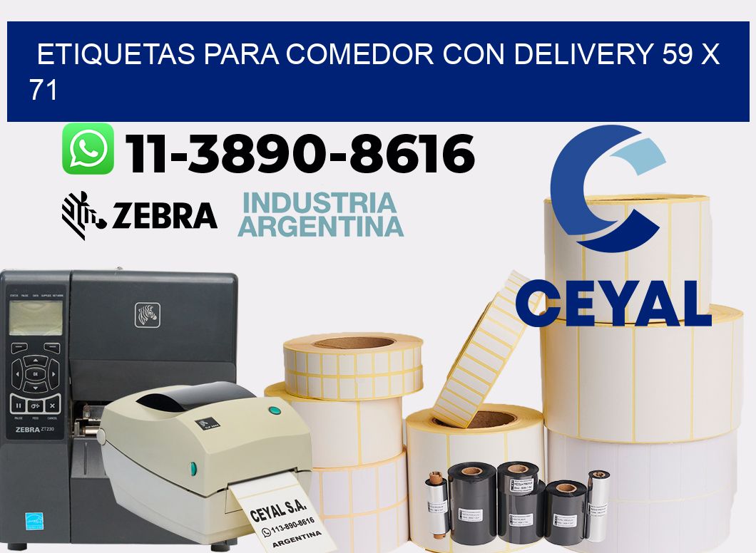 etiquetas para Comedor con delivery 59 x 71