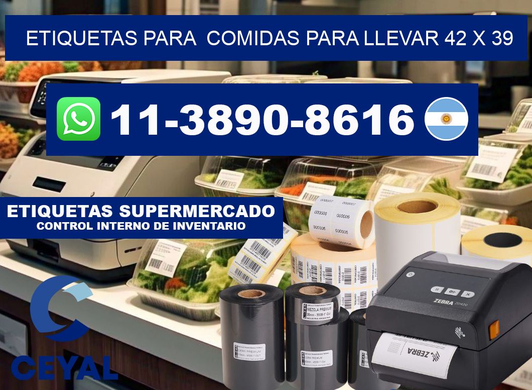 etiquetas para Comidas para llevar 42 x 39