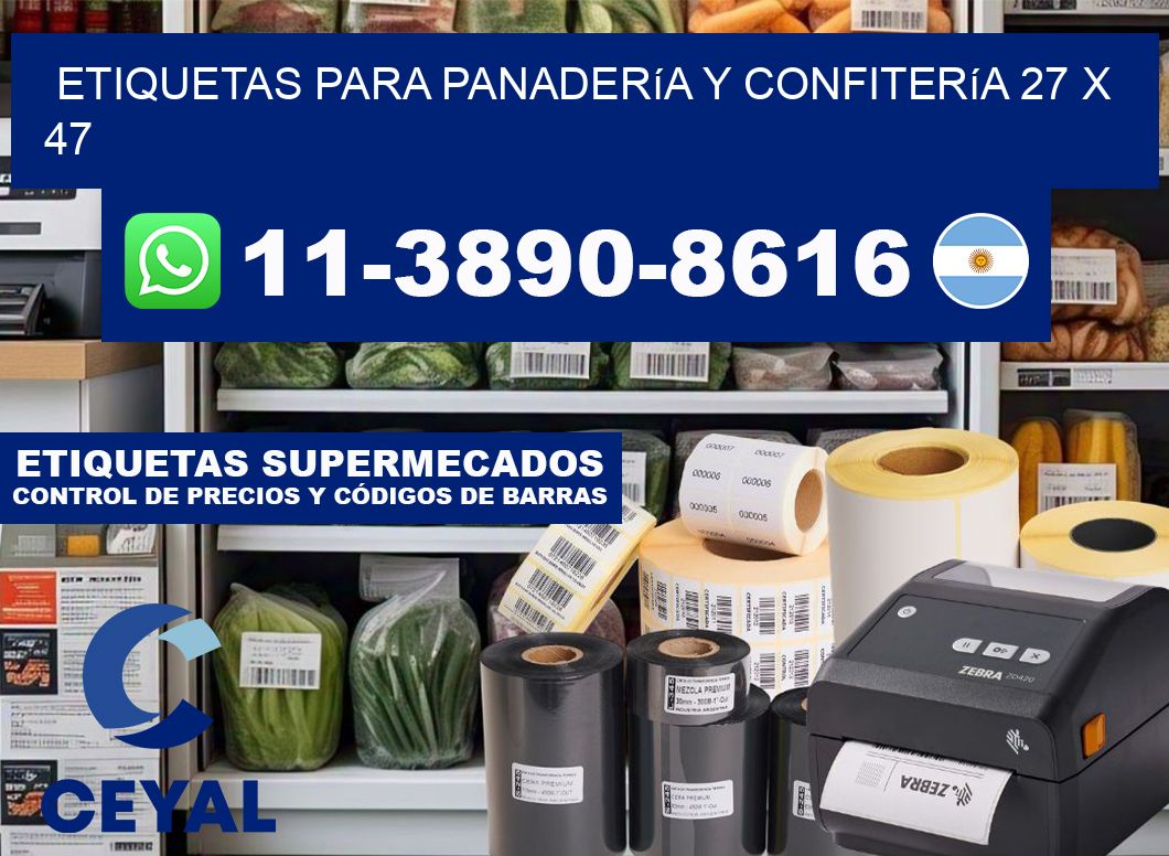 etiquetas para Panadería y confitería 27 x 47