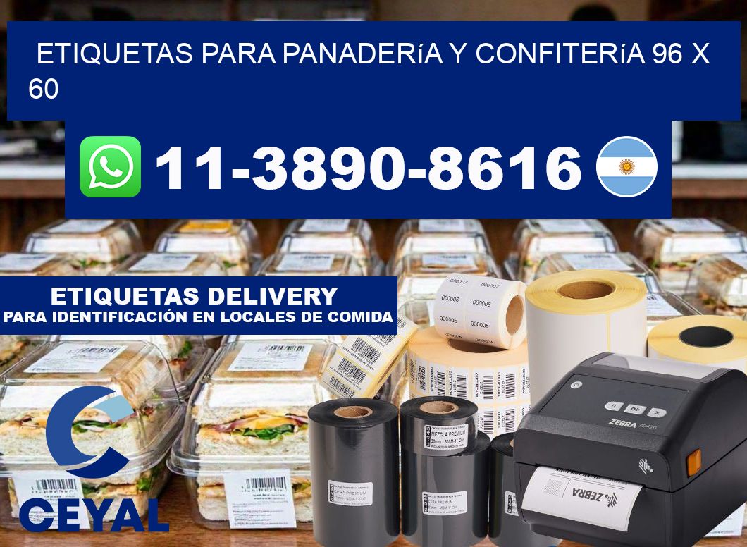 etiquetas para Panadería y confitería 96 x 60