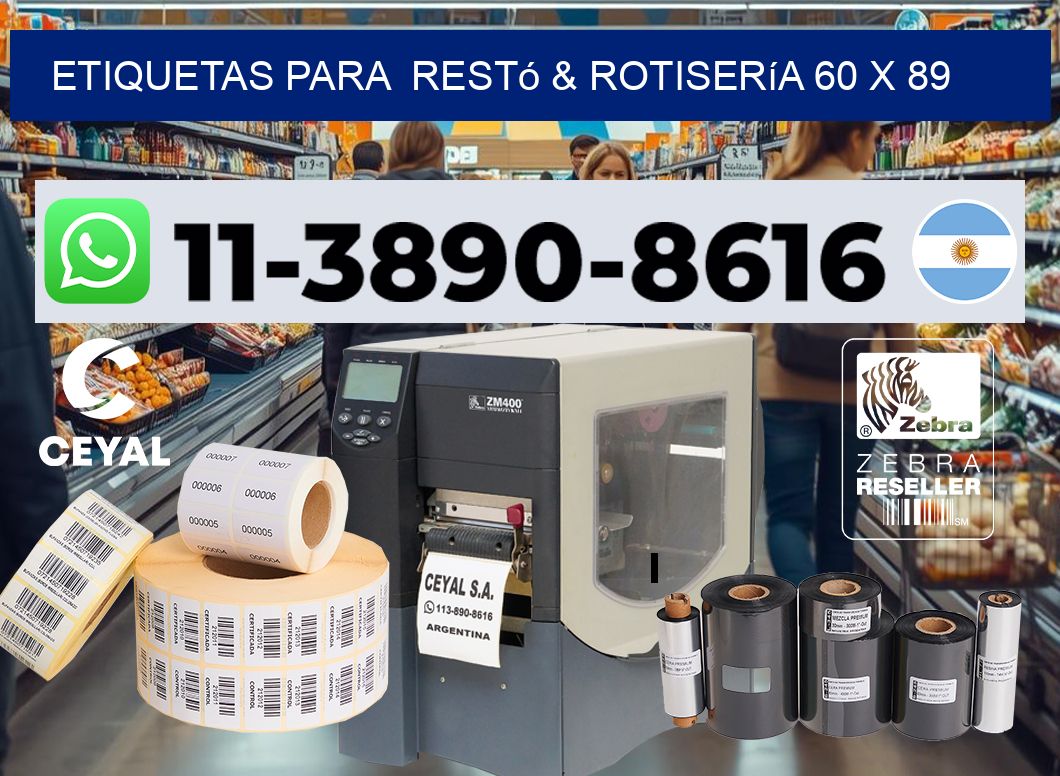 etiquetas para Restó & rotisería 60 x 89