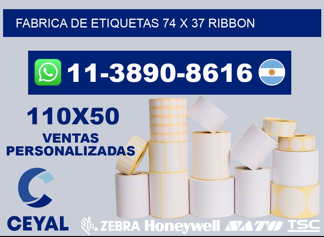 fabrica de etiquetas 74 x 37 ribbon
