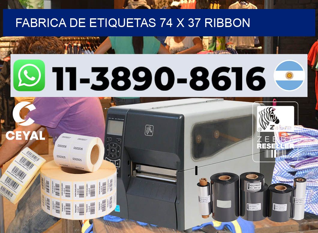 fabrica de etiquetas 74 x 37 ribbon