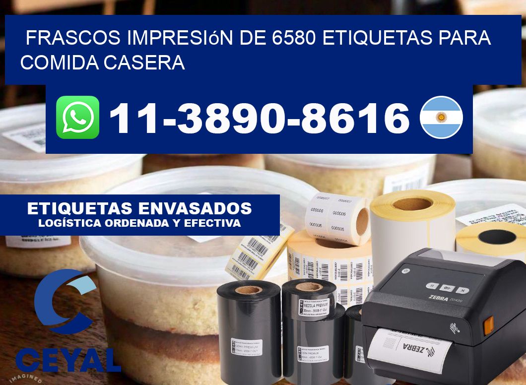 frascos impresión de 6580 etiquetas para comida casera