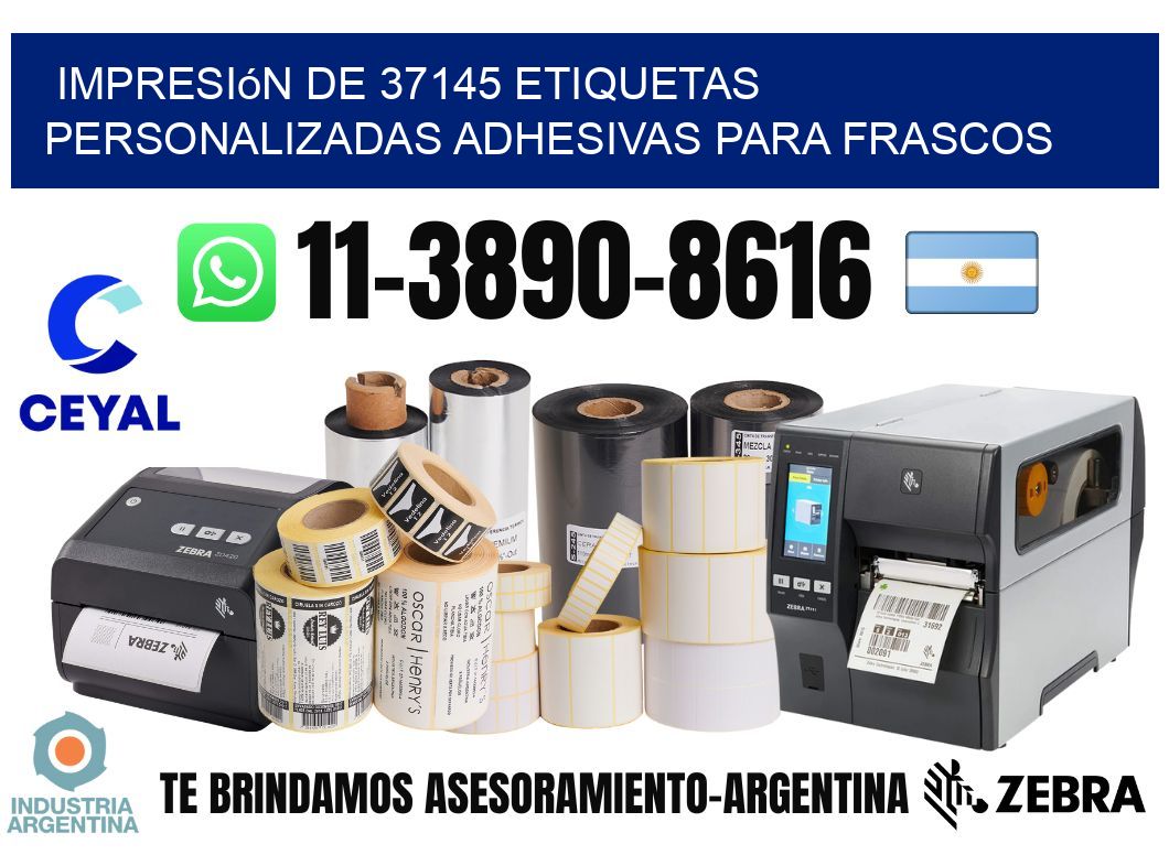 impresión de 37145 etiquetas personalizadas adhesivas para frascos