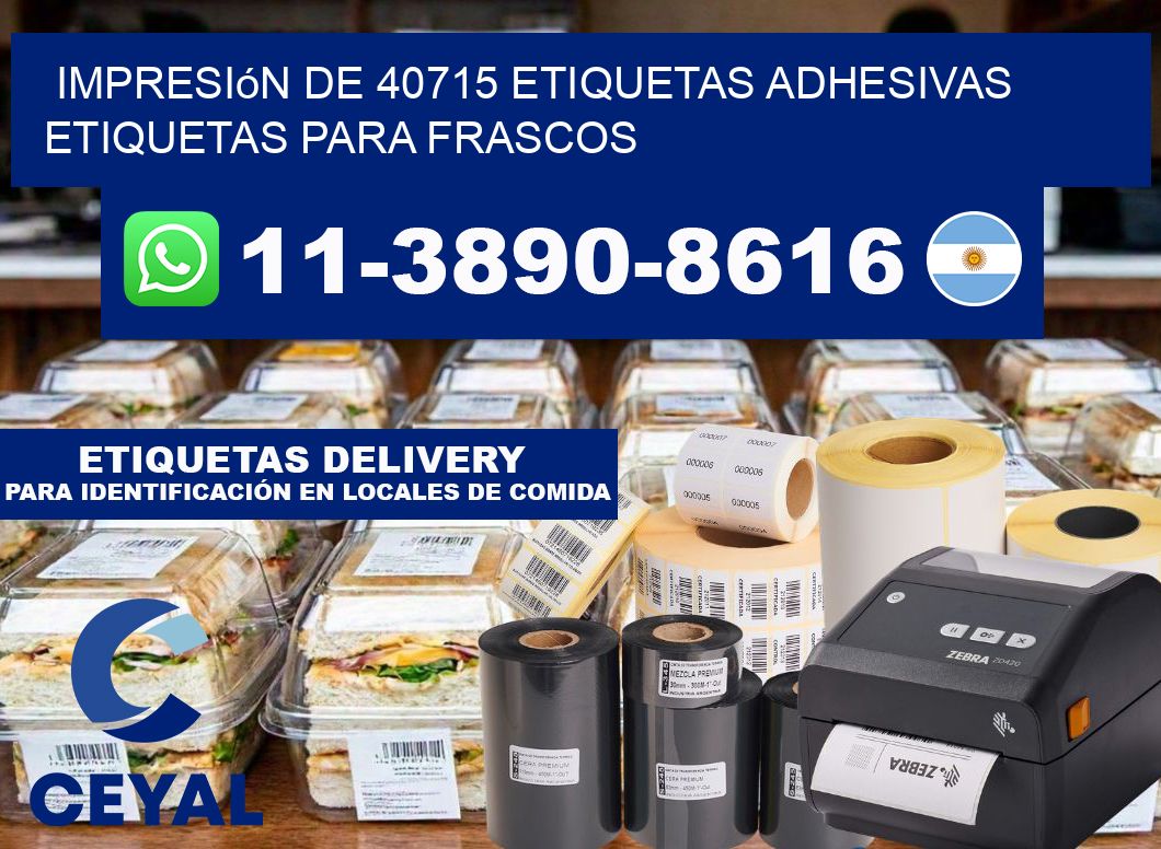 impresión de 40715 etiquetas adhesivas etiquetas para frascos