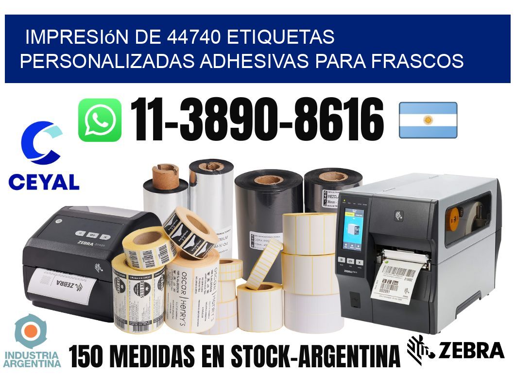 impresión de 44740 etiquetas personalizadas adhesivas para frascos