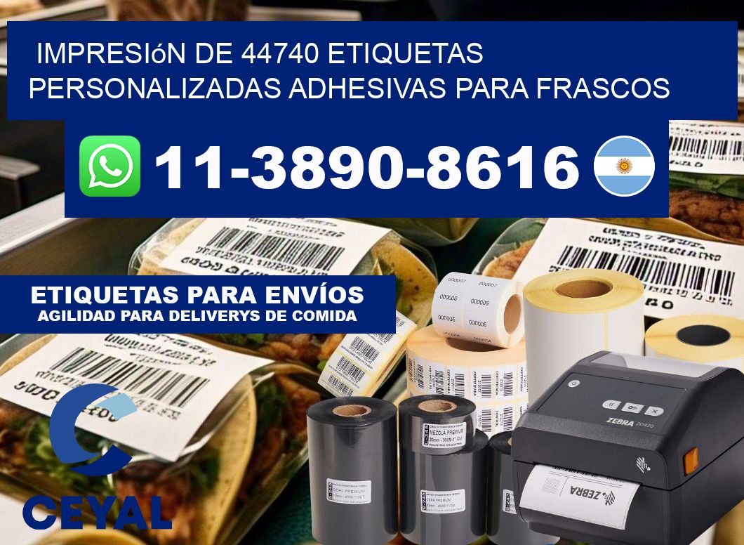 impresión de 44740 etiquetas personalizadas adhesivas para frascos
