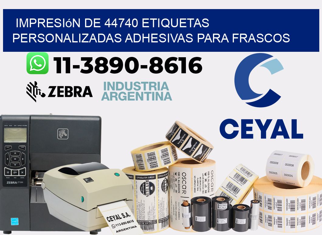 impresión de 44740 etiquetas personalizadas adhesivas para frascos
