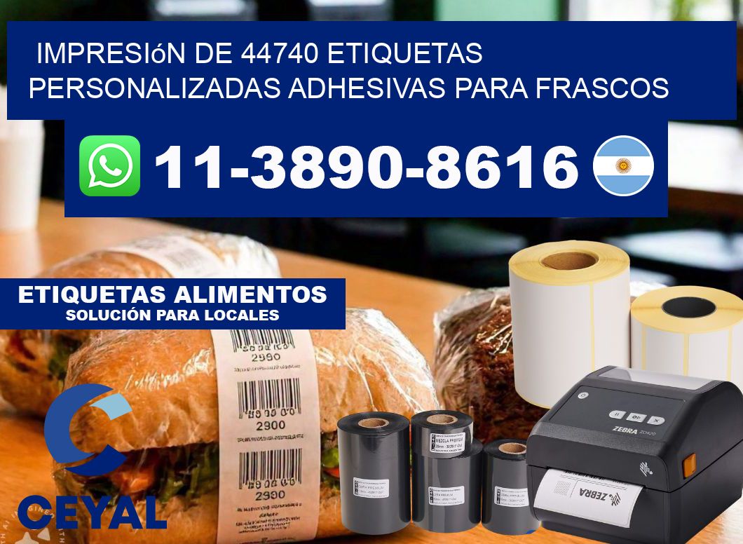 impresión de 44740 etiquetas personalizadas adhesivas para frascos