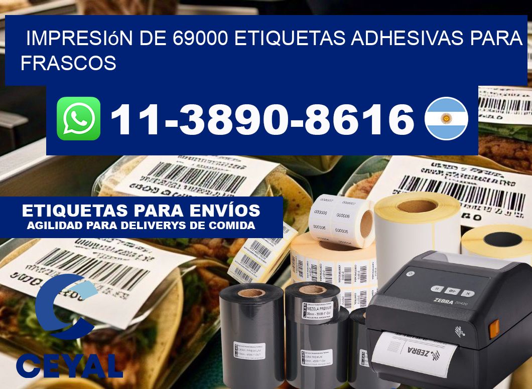 impresión de 69000 etiquetas adhesivas para frascos
