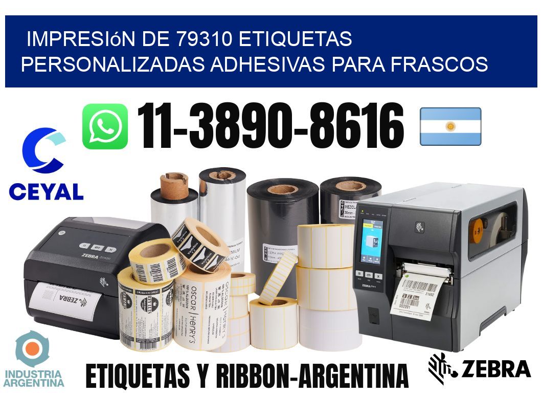 impresión de 79310 etiquetas personalizadas adhesivas para frascos