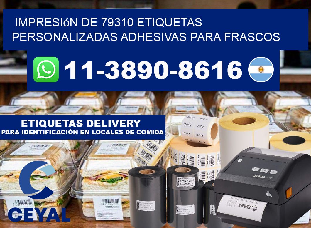 impresión de 79310 etiquetas personalizadas adhesivas para frascos