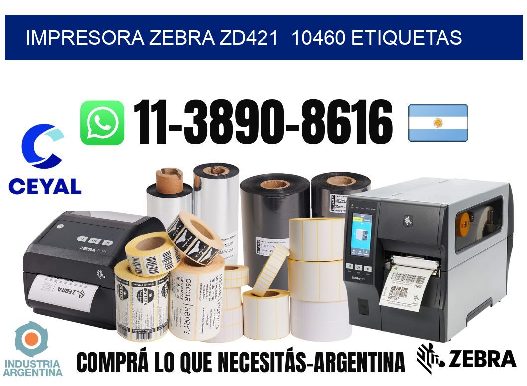 impresora zebra zd421  10460 etiquetas