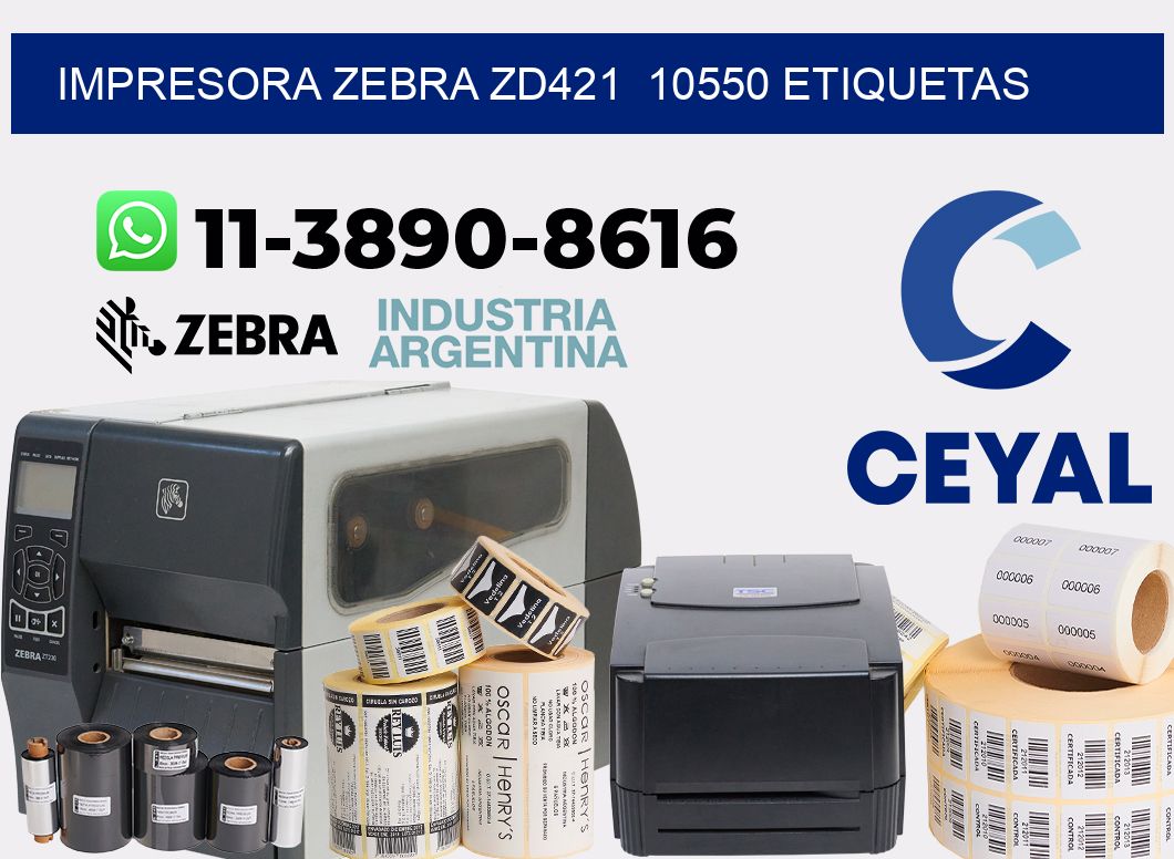 impresora zebra zd421 10550 etiquetas