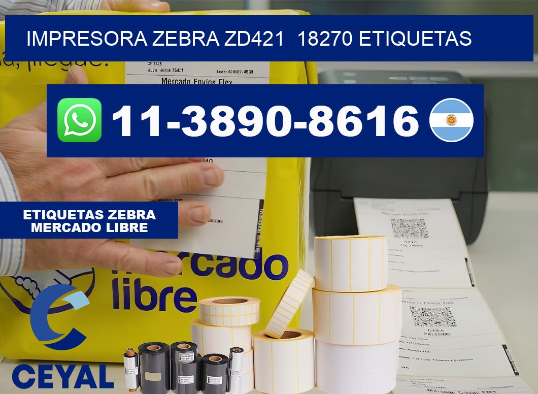 impresora zebra zd421  18270 etiquetas