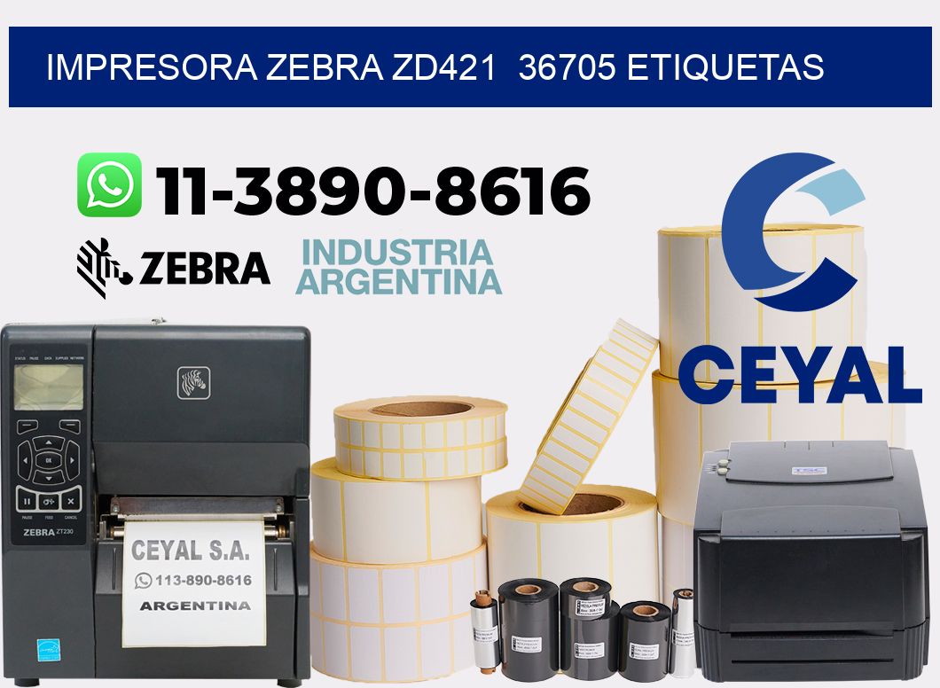 impresora zebra zd421  36705 etiquetas