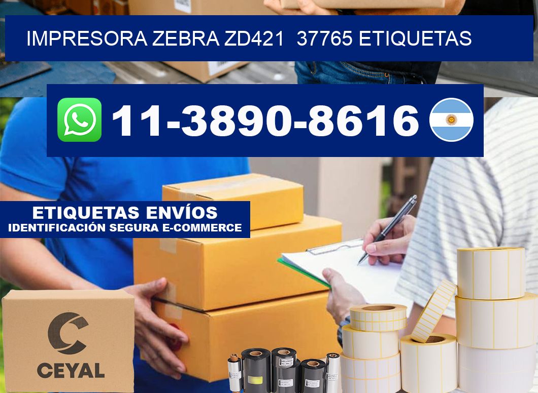 impresora zebra zd421  37765 etiquetas