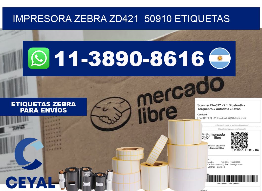 impresora zebra zd421  50910 etiquetas