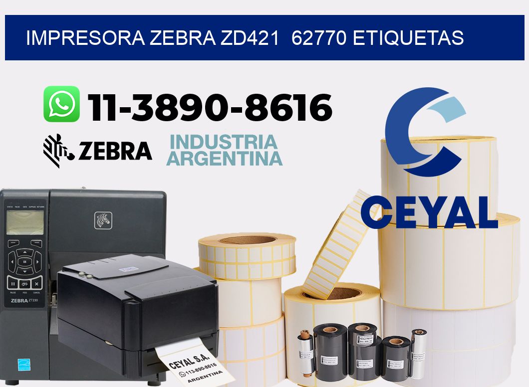 impresora zebra zd421  62770 etiquetas