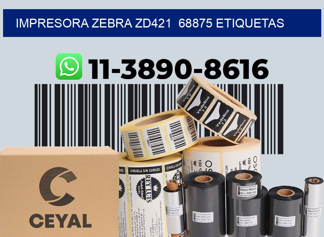 impresora zebra zd421  68875 etiquetas