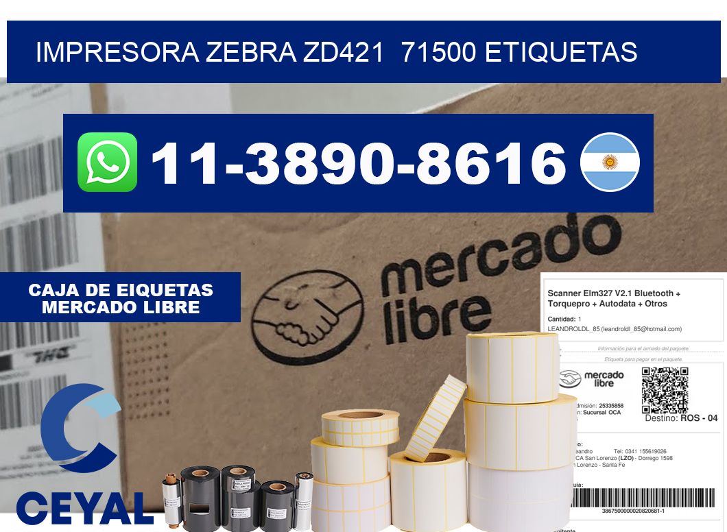 impresora zebra zd421  71500 etiquetas