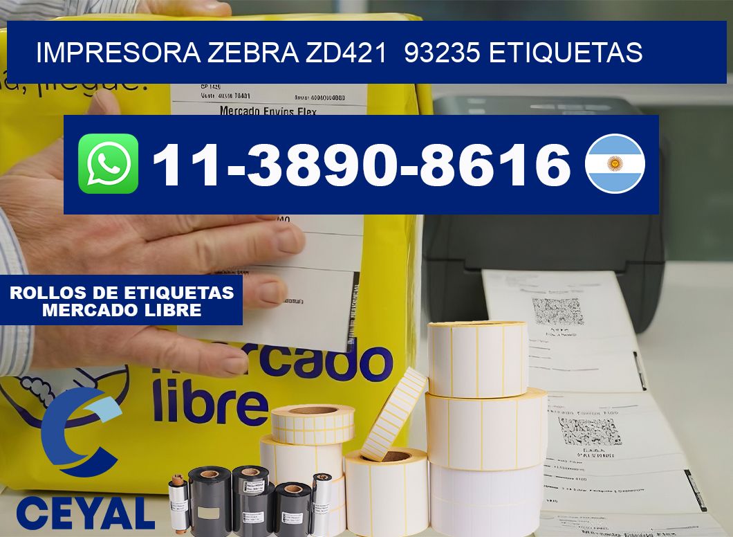 impresora zebra zd421  93235 etiquetas