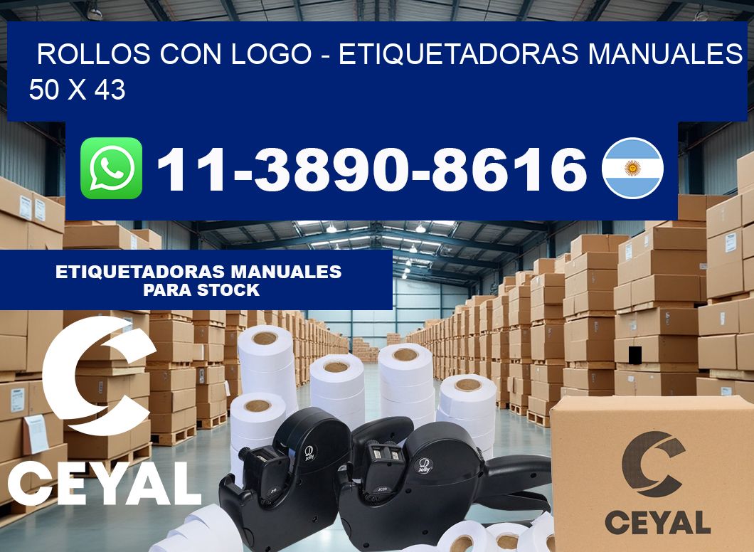 rollos con logo – Etiquetadoras Manuales  50 x 43