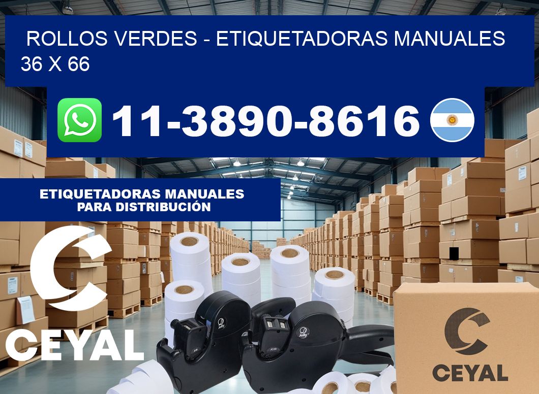 rollos verdes – Etiquetadoras Manuales  36 x 66