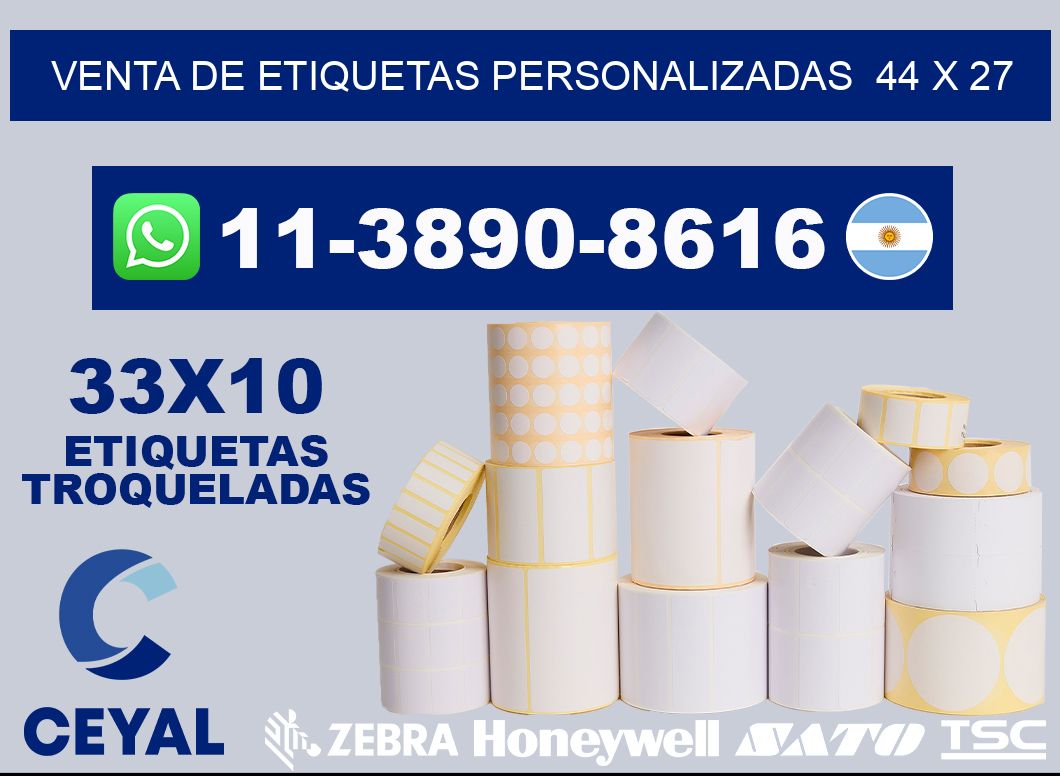 venta de etiquetas personalizadas  44 x 27