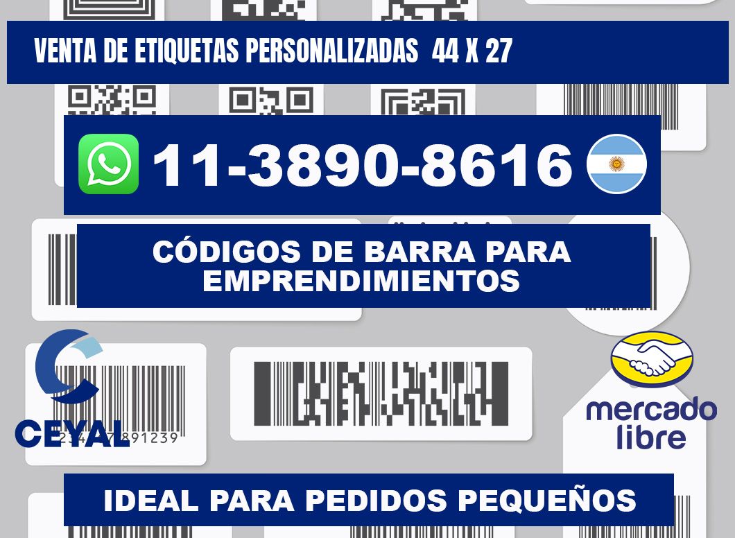 venta de etiquetas personalizadas  44 x 27