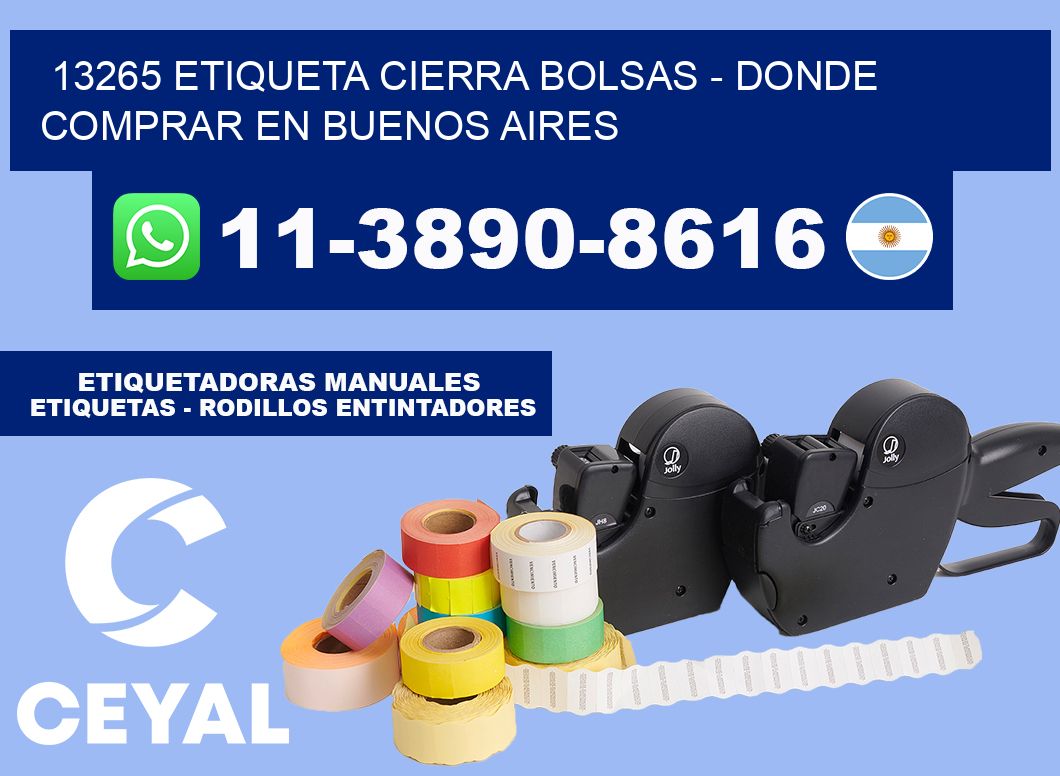 13265 etiqueta Cierra Bolsas - Donde Comprar en Buenos Aires
