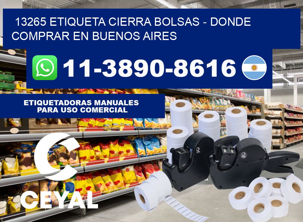 13265 etiqueta Cierra Bolsas - Donde Comprar en Buenos Aires