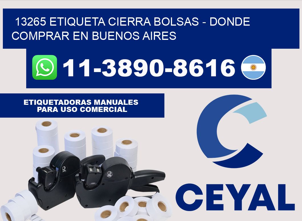 13265 etiqueta Cierra Bolsas - Donde Comprar en Buenos Aires