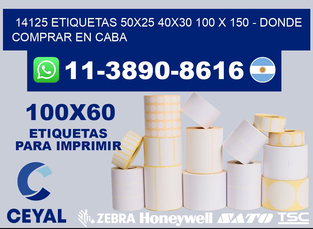 14125 etiquetas 50x25 40x30 100 x 150 - Donde Comprar en Caba