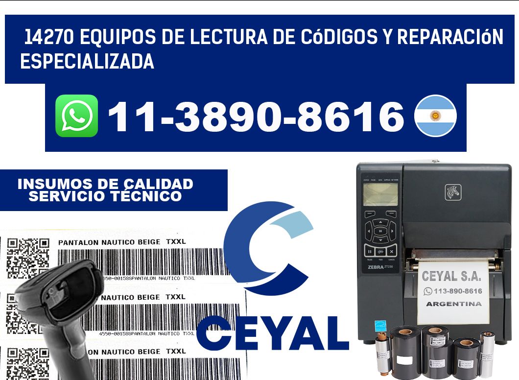 14270 Equipos de Lectura de códigos y Reparación Especializada