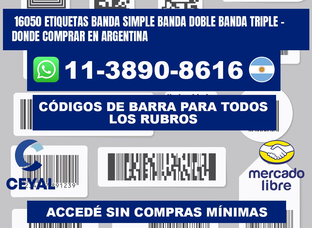 16050 etiquetas banda simple banda doble banda triple - Donde Comprar en Argentina