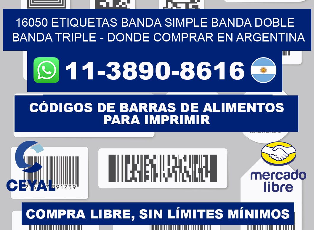 16050 etiquetas banda simple banda doble banda triple - Donde Comprar en Argentina