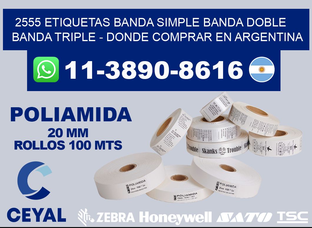 2555 etiquetas banda simple banda doble banda triple - Donde Comprar en Argentina