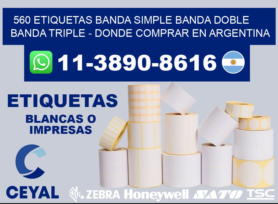 560 etiquetas banda simple banda doble banda triple - Donde Comprar en Argentina