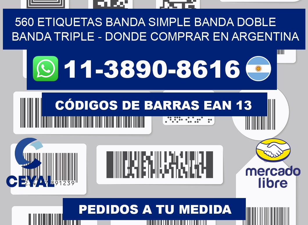 560 etiquetas banda simple banda doble banda triple - Donde Comprar en Argentina
