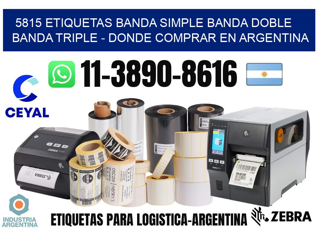 5815 etiquetas banda simple banda doble banda triple - Donde Comprar en Argentina